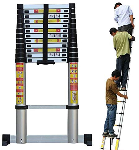 Badeleiter Bootsleiter 5m / 6m / 7m / 8m Hohe Teleskopleiter mit Stabilisator, Aluminium-Verlängerungsleiter für Dachdecker, Haushalt, Wohnmobilarbeiten Im Freien Leitern für Boote (Size : 8m/26 ft)