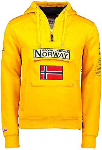 Geographical Norway Herren Half Zip Hoodie mit Bauchtasche | Kapuzenpullover, Langarm Sweathoodie, Freizeit, Casual, bequem, bans production