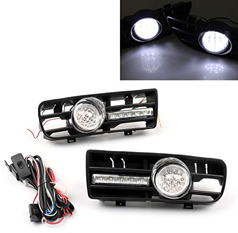 Bruce & Shark X Fendinebbia 5 Led Paraurti Anteriore Griglia Lampada Drl Misura per Vw Golf Mk4 Gti Tdi 1999-2004