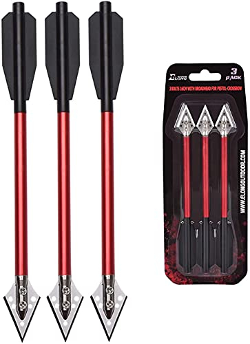 ELONG OUTDOOR 6,3-Zoll-Aluminium-Armbrustbolzen Pfeile Mit Schlagbolzen 50-Pfund Und 80-Pfund, Für Mini-Armbrust-Jagdpistole Präzisions-Zielpfeil-Bogenschießen