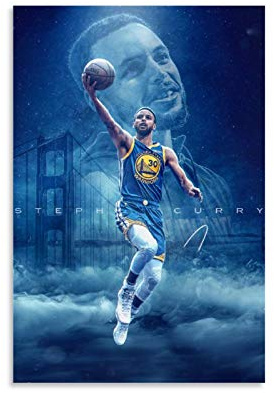 LKJHLK Stephen Curry Poster Basketball Poster Sport Poster 8 Wanddekoration Leinwand Kunst Gemälde Druck für Büro Schlafzimmer Zuhause Wohnheim – Geschenk für Jungen Mann 40 x 60 cm