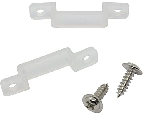 Lumonic 20x LED Montageclip für 14mm breite LED Streifen I LED Band Befestigung mit einer Brücke und Schrauben I Schelle/Halterung als Befestigungsclip