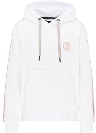Carlo Colucci Damen Basic Kapuzensweatshirt Weiß L/40
