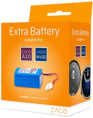 ZACO 501821, Original Li-Ionen Ersatz Akku passend A10 Saugroboter & W450 Wischroboter, 2900 mAh Ersatz Batterie, 34.56 W Ersatzakku, Wechselakku