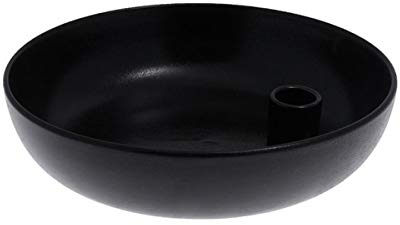 Storefactory - Lidatorp - Kerzenleuchter, Kerzenständer - Farbe: Schwarz glasiert - Keramik - Maße (ØxH): 15 x 5 cm