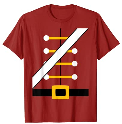 Nutcracker Costume Toy Soldier Easy Dress Up Uniform T-Shirt