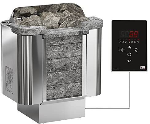 Sawo Cumulus Ni2 4,5kW Elektrische Saunaofen 230V/400V zusammen mit Bedienfeld Saunova und 20kg Saunasteine
