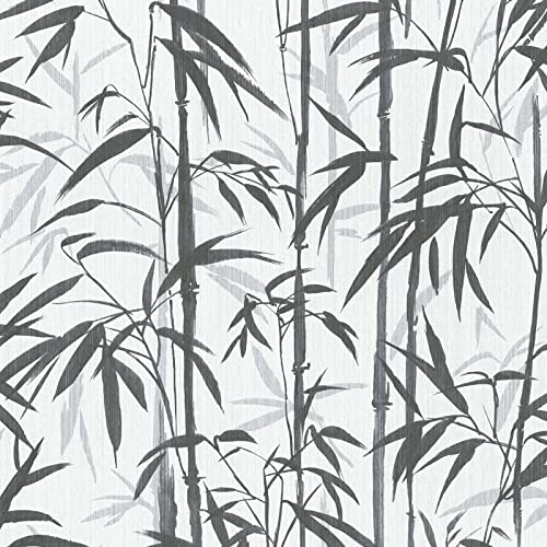 Blätter- Palmen-Tapete Tapete 379891 37989-1 Michalsky 4 Change is good Michalsky Living Tapete für Büro Diele/Flur | Schwarz / Anthrazit Weiß | 10,05 x 0,53 m