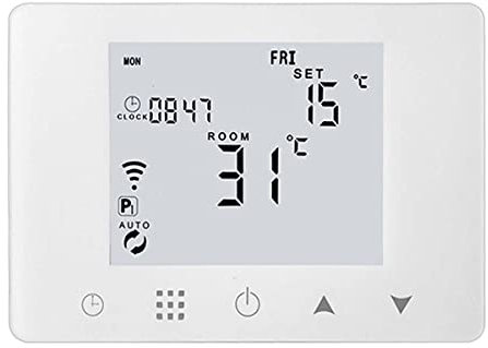 LEDLUX LL0253, Cronotermostato Intelligente Digitale Programmabile Wi-Fi Per Caldaia a Gas/Acqua, Funziona Con Alexa e Google
