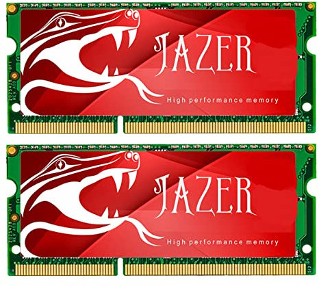 JAZER Memorycity Barrette de mémoire RAM DDR3L pour ordinateur portable 16 Go (2 x 8 Go) 1600 MHz (PC3 12800 204 broches CL11 1,35 V SODIMM Vert