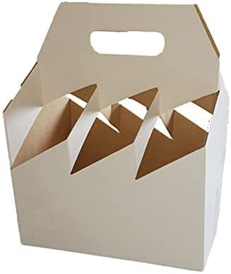 SelfHold 6 Wine Bottle Carrier (165 x 250 x 320mm) - White Eco-Friendly Cardboard Packaging for Gift and Transport