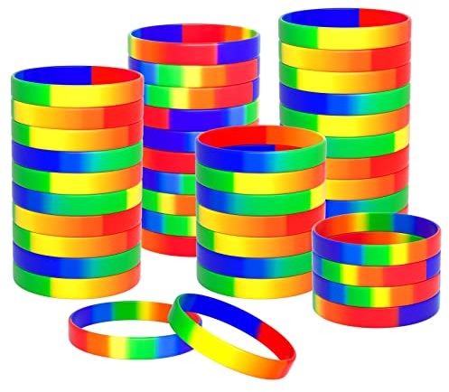 TUPARKA 40 Stück Gay Pride Armbänder LGBT Lesben Regenbogen Armbänder Silikon Sport Gummi Armbänder