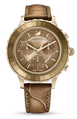 Swarovski Damen Analog Schweizer Quarzwerk Uhr mit Leder Armband 5632260