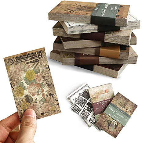 Laplbeke 480 Stück Vintage Scrapbooking Papier, Mini Ästhetik Scrapbook Papierbuch für Journaling Zubehör, Dekoratives Bastelpapier, Collage, Kugel, Junk-Journal, Planer (ZM178)