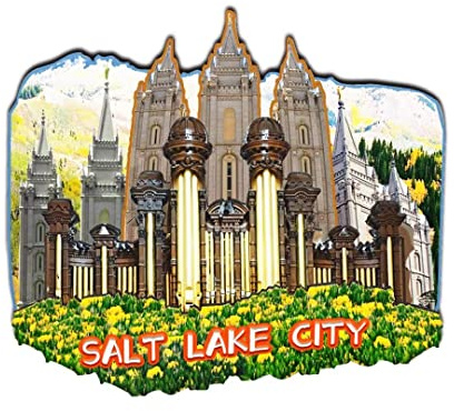 Salt Lake City USA Kühlschrankmagnet, 3D-Klassiker, Holz-Kühlschrankmagnete, Wahrzeichen, handgefertigt, Handwerk, Reisen, Souvenir, Geschenk, Sammlung, Dekoration -183