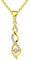 JO WISDOM Collares Colgante Plata de ley 925 Infinito Cristales Swarovski 3A Circonita con baño de Oro Amarillo