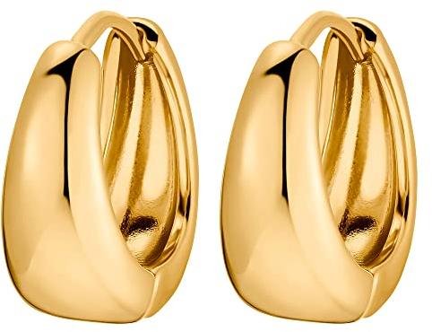 Heideman Ohrringe Name Damen - aus hochwertigem Edelstahl - silber gold rosegold farbend poliert - Ohrstecker für Frauen - Creolen 15mm Durchmesser