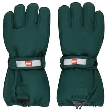 Kabooki Unisex LWATLIN 700-GLOVES W/MEM. Fäustlinge, Dark Green, 146/152