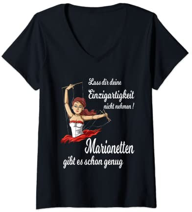 Damen Marionetten gibt es schon genug T-Shirt mit V-Ausschnitt