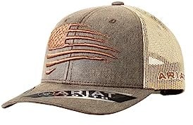 ARIAT Baseballkappe f r Jugendliche, halb gebogen, mit Flagge, Braun, Braun, Einheitsgr e