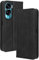 HAOYE Leather Folio Cover per Honor 90 Lite Cover, PU + TPU Leather Wallet Cover, Premium Filp Case Custodia in Pelle Portafoglio con Funzione Stand, Nero