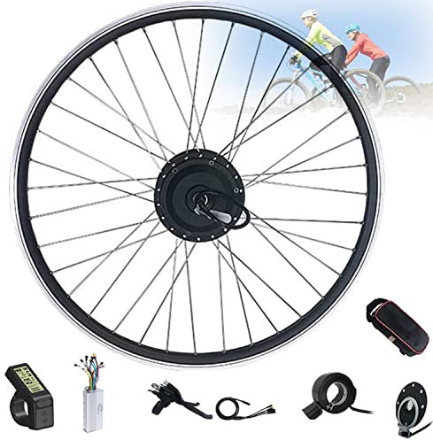 Kit de Conversion de vélo électrique 36V 48V 250/350/500W Roue arrière, Moteur de moyeu de Vitesse sans Balai, Roue de Moteur de vélo électrique avec Affichage, 20 /24/26 /27.5/28 /29/700C
