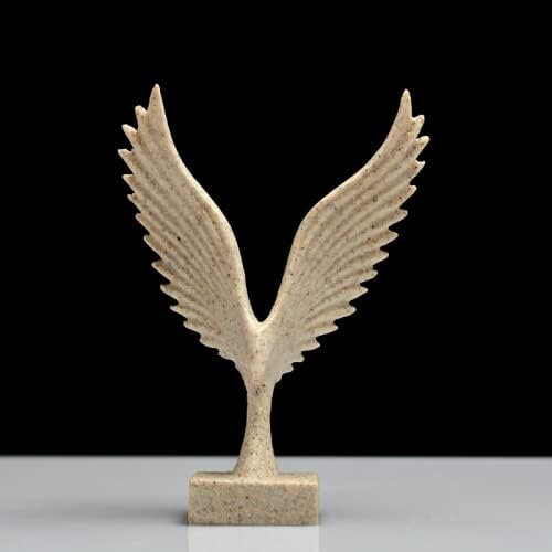 FoOhy Flügel spreizen Flügel Abstrakte Statue Harz Handwerk Dekoration, Geeignet für Home Office Schreibtisch Buch Regal Dekoration (G)