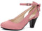 elerhythm Mary Jane Bow Closed Toe Vintage Pumps Tacchi Gatsby Victorian anni '20 Faux Camoscio Scarpe, Colore: rosa., 38 EU