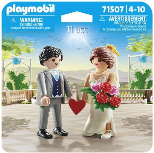 PLAYMOBIL 71507 DuoPack Hochzeitspaar mit Herz und Blumenstrauß, ab 4 Jahren