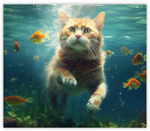 SMTDeco Herdabdeckplatte Ceranfeld Abdeckplatte Herdabdeckung Herdplatten Abdeckungen Induktionskochfeld 60x52 cm 1-tlg. Wasser Katze Orange