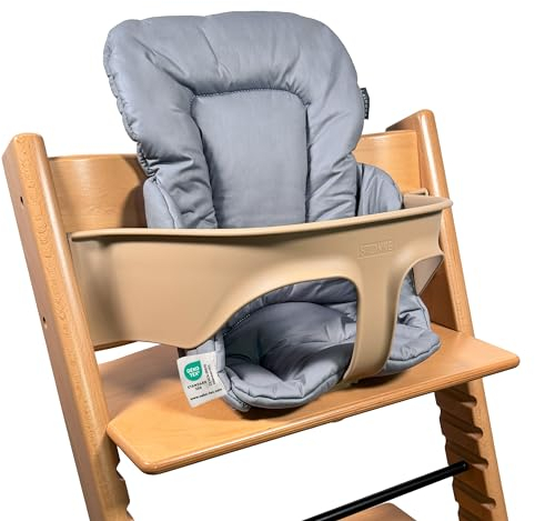 LaLoona Cuscino Riduttore Seggiolone Per Stokke Tripp Trapp - Riduttore Seggiolone Pappa Bimbo con Rivestimento, OEKO-TEX Standard 100, Lavabile - Grigio