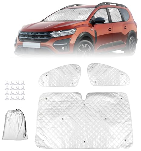 Pare Soleil de Voiture, Compatible avec Dacia Jogger Tapis Thermique Voiture,Ensemble de Panneaux Occultants Thermiques Internes, Ensemble de Fenêtre Aveugle Thermique, 100% Occlusion/Pliable-3PCS
