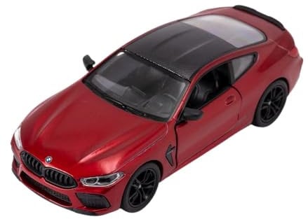 Easy Toys Modellauto kompatibel mit BMW M8 Competition Coupé. Maßstabsgetreues Spielzeugauto mit zu öffnenden Türen. Automodellierung. (Rot)