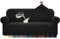 Alishomtll Sofa Überzug 3 Sitzer Stretch Sofabezug Universal Wasserabweisend Couch Überzug Sofaüberwürfe Elastische Jacquard Couchbezug rutschfest Sofaschoner für Hunde Katzen (185-230cm, Schwarz)