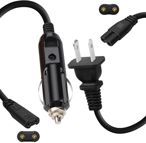 Type A 110V Home/Office Use Power Cable for Electric Lunch Box, 12V/24V Car Use Cable, Portable Heating Box Plug, Heated Lunchbox Replacement Power Cord Charger