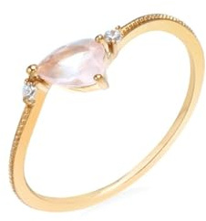 Stfery Rosegold Ring Echtschmuck Ringe für Frauen Herz Kristall Trauring Damen