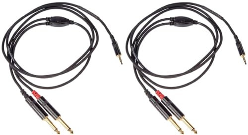Cordial Cable Y adaptador minijack stereo/2 jack mono 1,5 m Cable adaptador Essentials Mini-Jack/Jack (Paquete de 2)