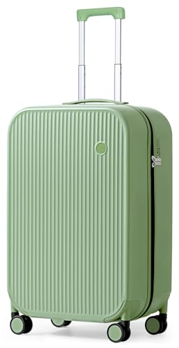 mixi Gepäck mit Spinnrollen, Hartschale, leicht, Rollkoffer, PC mit Abdeckung & TSA-Schloss für Geschäftsreisen, Avocadogrün TSA2, 20-inch
