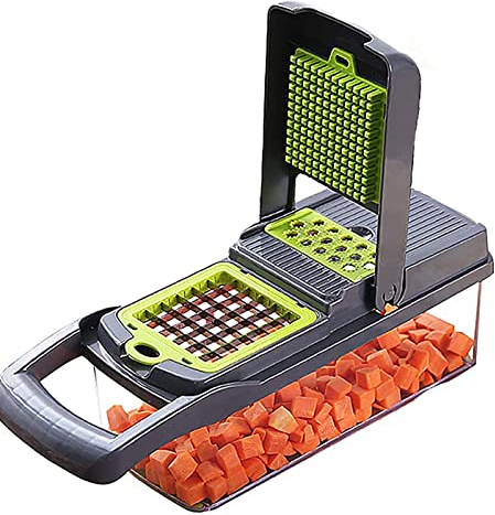 Picadora de verduras, cortadora de dados, picadora de patatas, cebolla, ajo con contenedor, picadora de verduras de cuerda portátil, procesador de alimentos pequeño, picadora de queso mini, cortadora