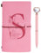 Initialen PU Leder Notizbuch mit Stift, Rosa Nachfüllbar Tagebuch für Frauen Mädchen, Reisetagebuch Skizzenbuch Notebook Geschenk für Freundin Schwestern Lehrer Abschluss Geburtstag Weihnachten S