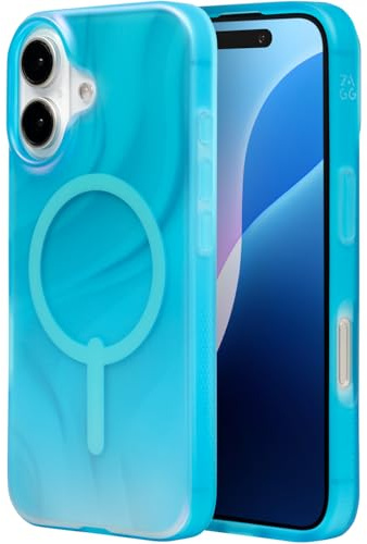 ZAGG Milan Snap Graphene-Reinforced Case for iPhone 16 [6.1-Inch], MagSafe Compatible, Anti-Yellowing, Slim Design, Secure Grip, Fashion-Forward, Shockproof Phone Back Cover (Deep Aurora)