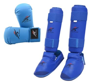 Baoblaze Set di Attrezzi da Combattimento per Karate, Guanti con Protezione per Calzature, parastinchi, Scarpe da Karate per Principianti, Esercizi per Adulti, l