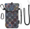 DOB SECHS Handyhülle Tasche Universal Pouch Handysocke, Handytasche Stoff für Smartphones 6,5 Zoll, Handy Tasche 17,7 x 8,5 cm Innenmaße, für iPhone 16 Pro, Böhmen Datura