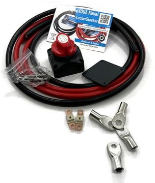 eXODA Cavo Set 50mm2 2x M8 2x M10 Interruttore ogni 2m Rosso Nero con fusibile