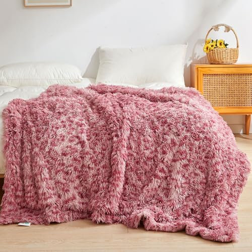 XeGe Couverture en fausse fourrure à imprimé léopard, couverture de lit moelleuse à imprimé guépard, couverture décorative en peluche à poils longs, couverture pelucheuse à imprimé animal mignon pour