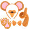 Sintege Mouse Costume for Kids Adult Mice Ears Headband Mouse Nose Tail Gloves Mice Costume for Carnival Halloween(Brown)