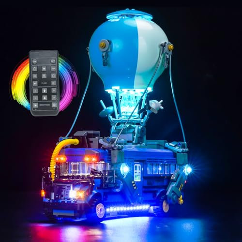 LocoLee Licht Set Kompatibel mit Lego 77073 Schlachtenbus Fernbedienung Version, Nur Lichter Set, Licht Beleuchtung Set Compatible with Lego Fortnite Battle Bus