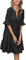 Famulily Knee Length Dresses for Women Loose Half Sleeve Dress Tiered Ruffle Swing A Line Short Sundresses Black M
