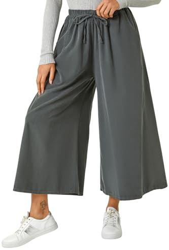 Roman Originals Baby Corduroy Wide Leg Culotte for Women UK - Ladies Everyday Autumn Winter Comfy Soft Evening Vacation Work Party Night Out