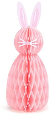 rujjftsy Osterhasen-Dekoration, 3D-Hasen-Waben-Oster-Hängedekorationen, Waben-Mittelstücke, Osterhasen-Ornament, bunte Osterei-Dekorationen für Zuhause, Party (Rosa, 1 Stück)